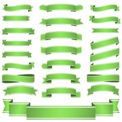 Green ribbon banners vectors 03