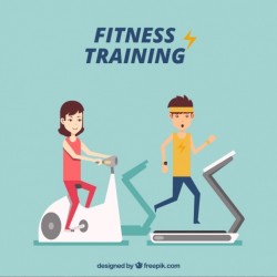 Guys training in a treadmill