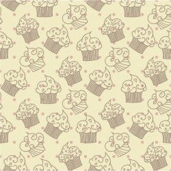 Hand drawn cupcake pattern with dots