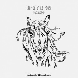 Hand drawn ethnic horse illustration
