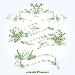 Hand-drawn pack of christmas ribbons