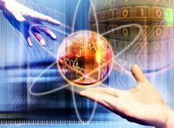 Hands and Earth Science and Technology Creative poster picture material