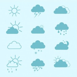 Icons clouds, weather