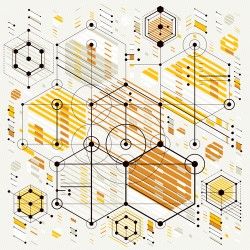 Industrial with technology drawing template vector 03