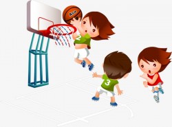 Kids playing basketball
