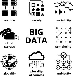 Large black and white icon vector data
