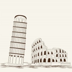 Leaning Tower of Pisa and the Colosseum