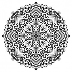 Mandala, black outline