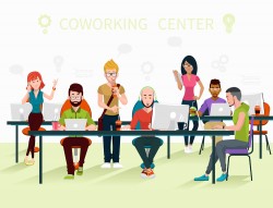 Multimedia Office Professional men and women vector