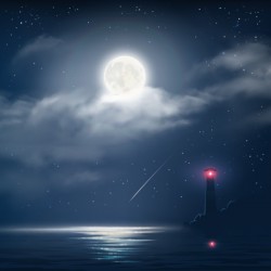 Night lighthouse vector