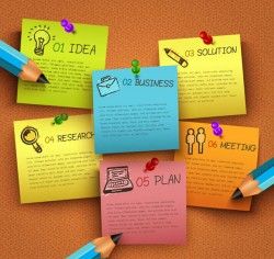 Notes Business information map vector pictures