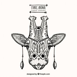 Ornamental giraffe in ethnic style