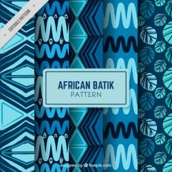 Pack of four african batik patterns Vector | Free Download