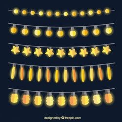 Pack of illuminated christmas lights Vector