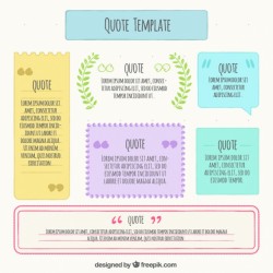 Pack of quote templates with different colors