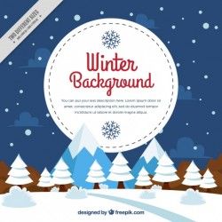 Pine landscape background with mountains