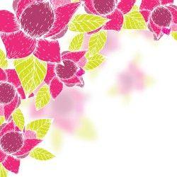 Pink flowers and yellow leaves vector background 07