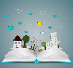 Pop-up book in the city vector