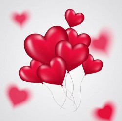 Red love balloon beam vector pictures