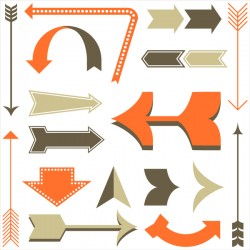 Retro arrows vector set