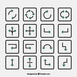 Several direction arrows with green details