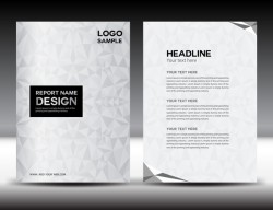 Silver cover brochure flyer template vector
