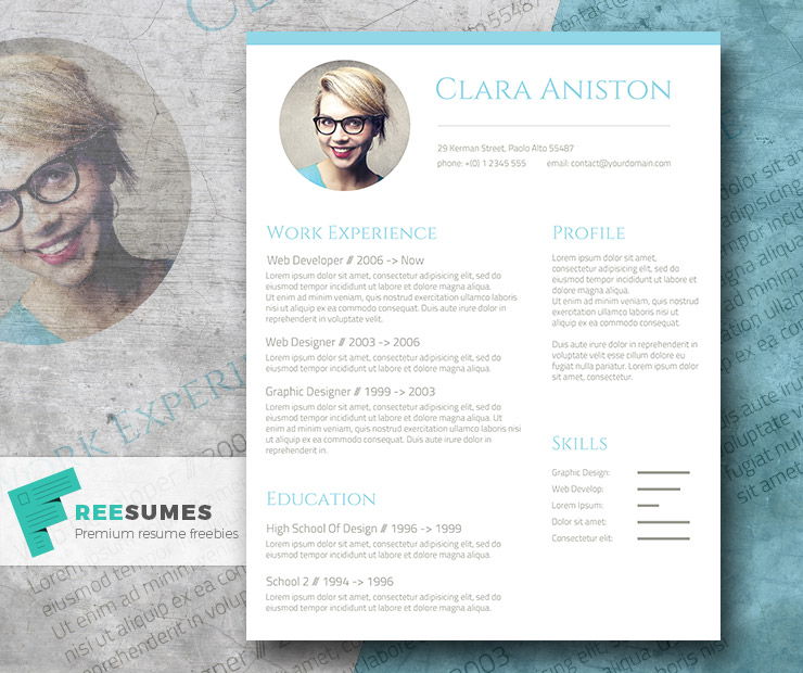 Simple Snapshot – The Freebie Photo Resume Template