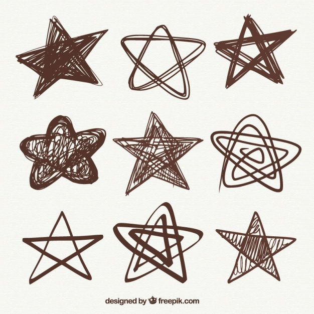 Sketches of decorative stars