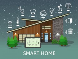 Smart home flat template vector