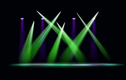 Stage light effect spotlight vector illustration 02