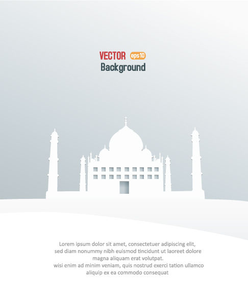 Taj Mahal white stereo vector