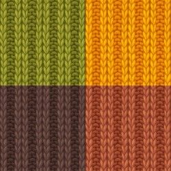 Textures knitted pattern set vector 02