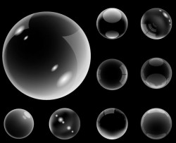 Transparent black bubble vector