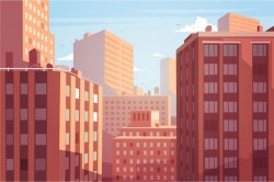 Urban buildings scenery vector