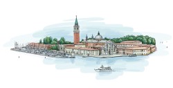 Venice landscape illustration