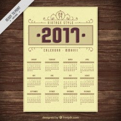 2017 vintage style calendar