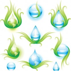 Water with earth icons