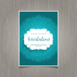 Wedding invitation, blue color