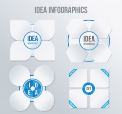White flower-shaped information map