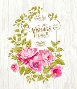 Wood Floral background vector pictures