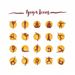 Yoga icons collection Vector | Free Download