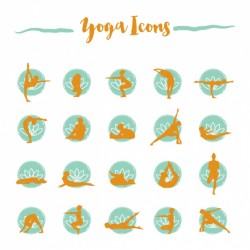 Yoga icons collection Vector | Free Download