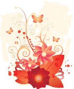 April Flowers Vector