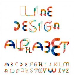 Blurs colored alphabet vector