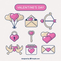 Flat pack of yellow and pink items for valentine’s day