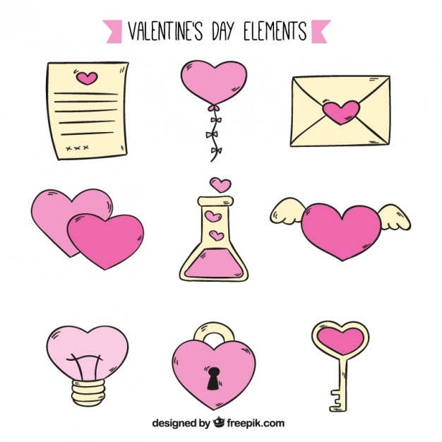 Yellow and pink items for valentine’s day