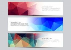 Abstract set of geometric banners