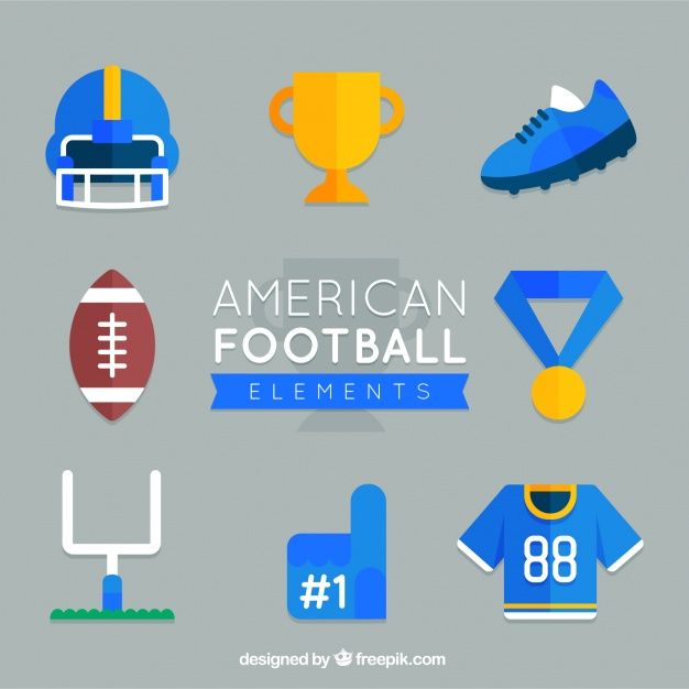 American football collection in flat design png