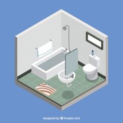 Bathroom in isometric design