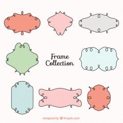 Collection of hand drawn ornamental frames